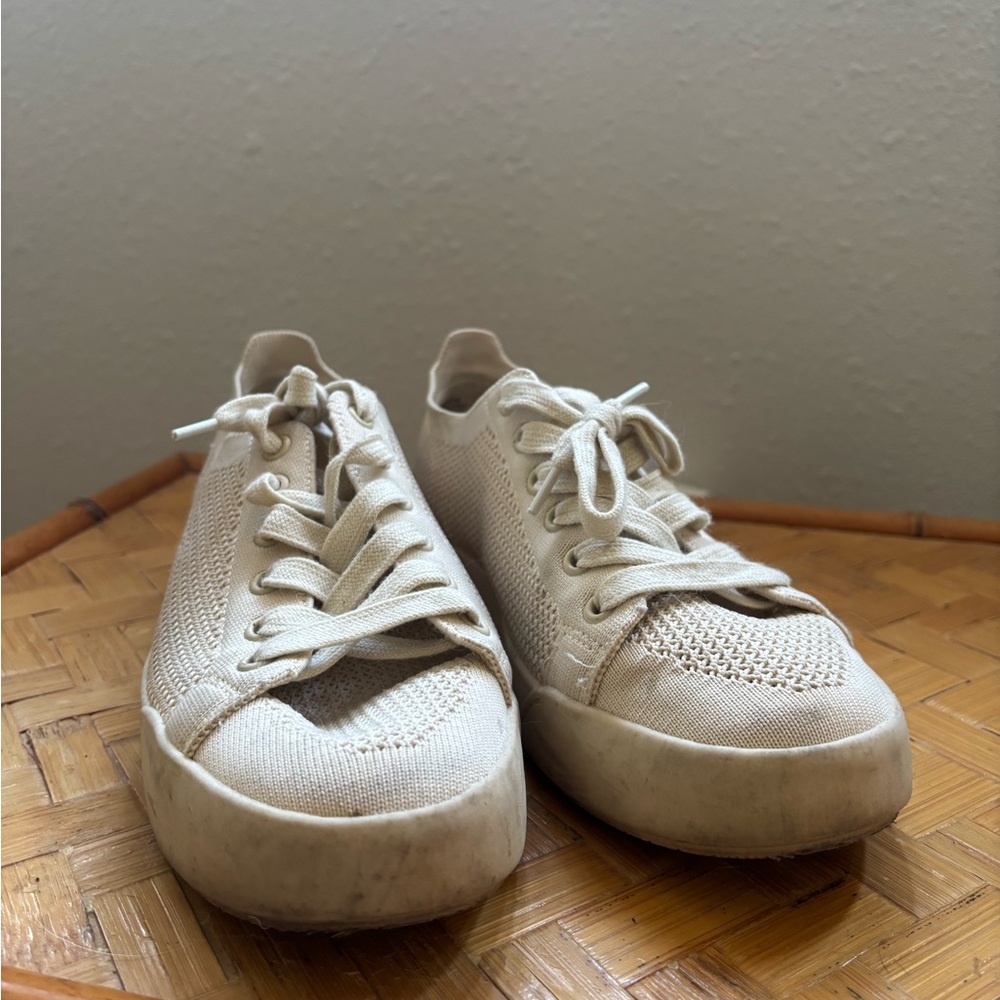 Susina Cream Lace-Up Sneakers